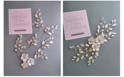 Tocado de Novia Elizabeth en Pins | Diseño Versátil y Personalizable Trihada