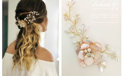 Tocado Paloma Trihada: Accesorio Floral Elegante para Novias y Eventos