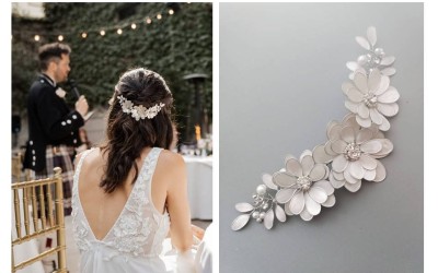 Tocado Emilia Margaritas: Accesorios de Novia y Eventos de Alta Gama | Trihada