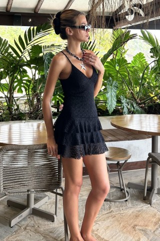 VESTIDO ENCAJE CON VOLADITOS - Art.709