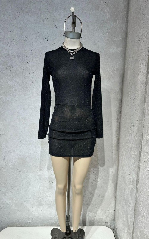 VESTIDO ML LUREX TRANSPARENTE - Art.706