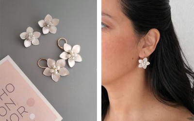 Aros de Flor Trihada: Elegancia Personalizada para Novias y Eventos