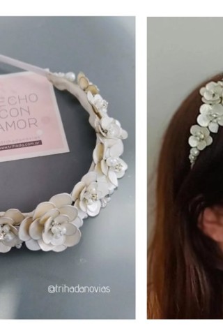 Corona de Flores Elena: Vincha Floral Personalizable para Novias y Eventos | Trihada